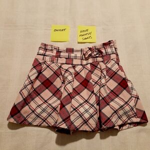 Gymboree girls size 8 plaid flannel skirt, modesty shorts, bow on the front